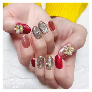ミディアム ネイル 🐾enen style 🐾のネイルデザイン