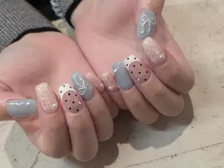 ネイル 韓国/ワンホン/長さ 出しつけ放題🎀のネイルデザイン