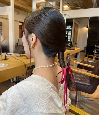ミディアム ヘアアレンジ マンツーマン 美容師💚コウブチのヘアスタイル