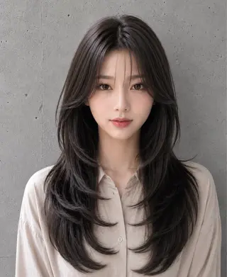セミロング カラー ヘアアレンジ 🌫️大人韓国ヘア 🌫️naoyaのヘアスタイル