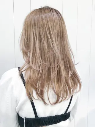 セミロング カラー パーマ ヘアアレンジ ITbyALBUM 中野店のヘアスタイル