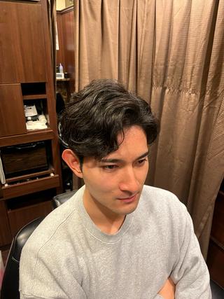 パーマ メンズ ヒロ銀座川崎 志田健介のヘアスタイル