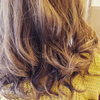 セミロング カラー パーマ spa hair ark 富井直美のヘアスタイル