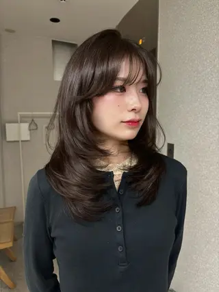 セミロング カラー ヘアアレンジ 透明感カラー¦ まなみ🎀💞のヘアスタイル