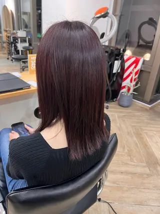 ミディアム カラー 縮毛/パーマ/カラー LUVISM佐藤里咲のヘアスタイル