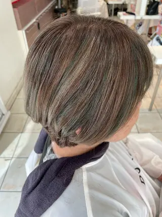 ショート カラー 髪質改善・白髪ぼかし /お悩み対応カラーのヘアスタイル