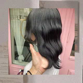 ミディアム カラー ヘアアレンジ 韓国レイヤーカット/ 儚げカラーチナツのヘアスタイル