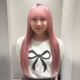 セミロング カラー ✨ブリーチ支持No1 複雑履歴修正/舘岡のヘアスタイル