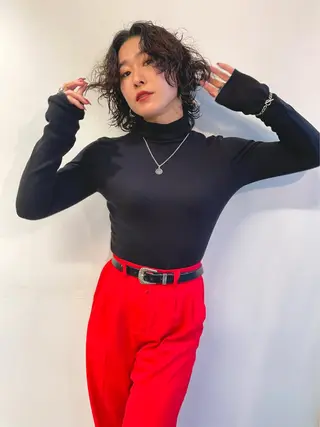 ショート カラー パーマ 山中 直輝のヘアスタイル