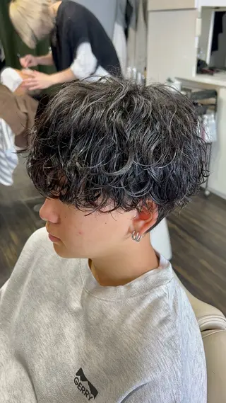 ミディアム メンズパーマ募集中/ 栄/大場和哉のヘアスタイル