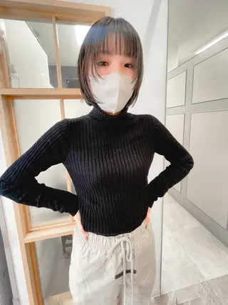 ミディアム カラー 緒方リエ 時短ショート・ボブのヘアスタイル