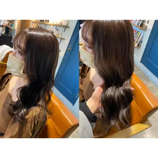カラー 🩵盛れる顔周り/ 艶カラーemi🩵のヘアスタイル
