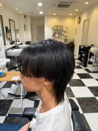 ミディアム カラー メンズ ゆるふわパーマ 似合わせカットのヘアスタイル