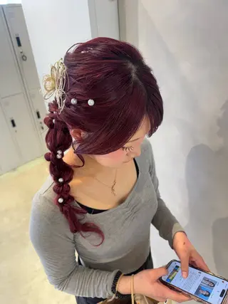 ヘアアレンジ 透明感カラー✨艶髪 制作🌱山根あゆみのヘアスタイル