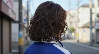 ミディアム メンズ曲がる 縮毛矯正/駅徒歩4分のヘアスタイル