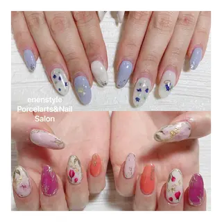 ミディアム ネイル 🐾enen style 🐾のネイルデザイン