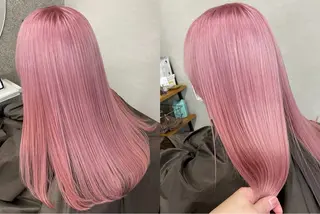 セミロング カラー Lull1人美容室 バレイヤージュのヘアスタイル