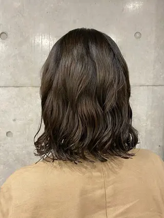 カラー パーマ ボブパーマコテ巻き風 パーマNo1深江秀平のヘアスタイル