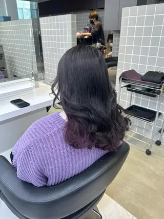 ミディアム カラー パーマ ヘアアレンジ メンズ キッズ ネイル マツエク・マツパ アイブロウ 🦋縮毛/韓国レイヤ ー/透明感カラー🦋のヘアスタイル
