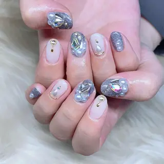 ネイル 渋谷／チップ長さ出し 👑アプレgel-xのネイルデザイン