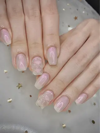 ネイル I-nailロング /ワンホン/キラキラのネイルデザイン