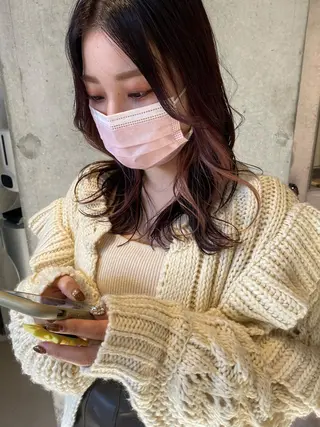 ミディアム カラー 外国人対応 佐久間のヘアスタイル