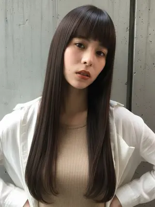 ロング カラー 🉐渋谷・ブリーチ ⭐️縮毛モデル🉐のヘアスタイル