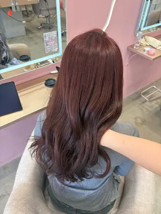 ロング カラー Miu 名古屋カット ミディアム/ピンク髪のヘアスタイル