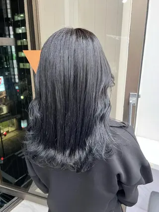 セミロング カラー パーマ ヘアアレンジ メンズ キッズ ネイル マツエク・マツパ 上品＆韓国風 🥀海心🥀のヘアスタイル