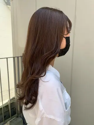 ミディアム カラー 透明感カラー✂︎ /縮毛矯正/YUKAのヘアスタイル