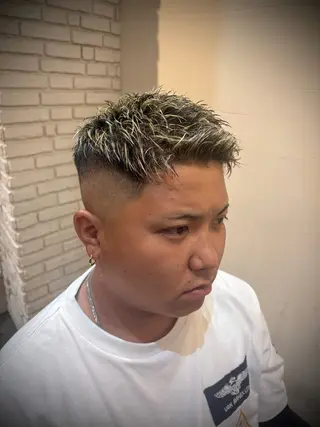 ショート カラー メンズ 💈barber 中根 龍星💈のヘアスタイル