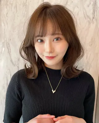 ミディアム カラー 上品ヘア🤍顔周り/ レイヤー✨/林遼一郎のヘアスタイル