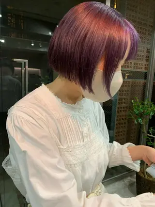 ショート カラー ボブパーマコテ巻き風 パーマNo1深江秀平のヘアスタイル