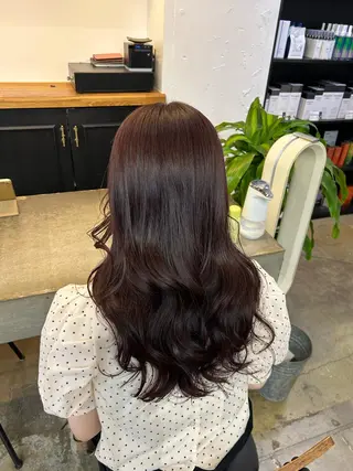 ロング カラー 🌷ラベンダーピンク 顔まわり🌷ねいろのヘアスタイル