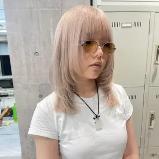 セミロング カラー ハイトーンレイヤー TENSHOのヘアスタイル