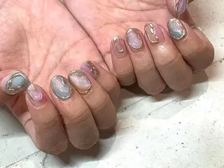 ネイル 韓国/ワンホン/長さ 出しつけ放題🎀のネイルデザイン
