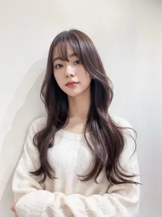 ロング カラー パーマ ヘアアレンジ 湯浅 直樹のヘアスタイル