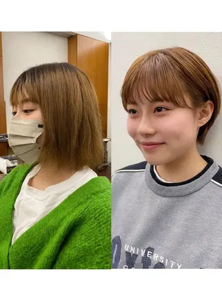 ショート カラー 似合わせレイヤー/ ケアパーマ/高倉のヘアスタイル