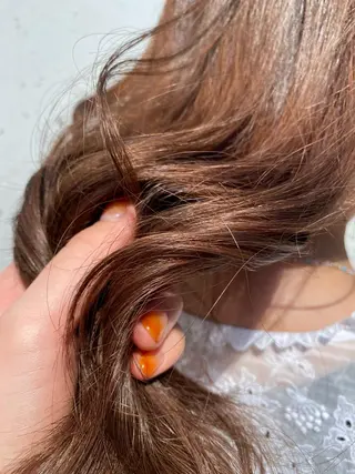 セミロング カラー お任せヘア☘️☘️ 及川渚のヘアスタイル