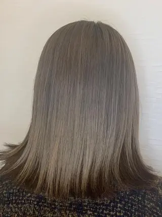 ミディアム カラー ヘアカラー&縮毛矯正 STAR☆RIVERのヘアスタイル