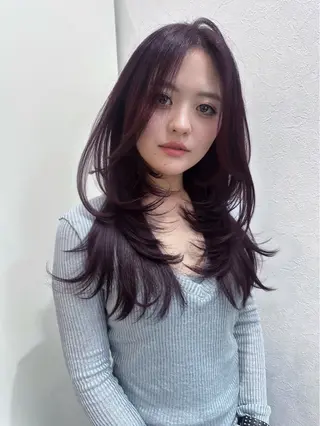 セミロング カラー 三宅 壱輝のヘアスタイル