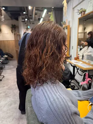 セミロング パーマ 髪質改善縮毛矯正/ エクステ/ひふみ🌛のヘアスタイル