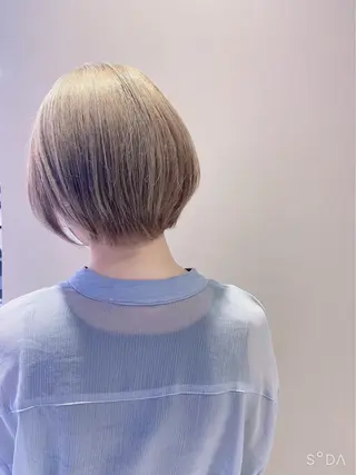 ショート カラー ヘアアレンジ 縮毛矯正/髪質改善/ ブリーチ毛/木元渓太のヘアスタイル