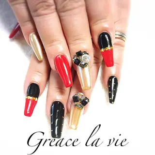 ロング カラー ネイル マツエク・マツパ Greace  la vieのネイルデザイン