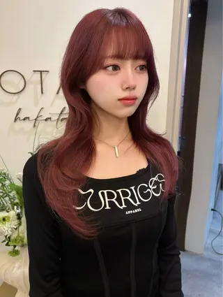 セミロング カラー 友田 那都のヘアスタイル