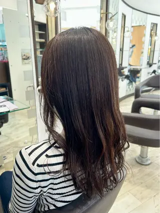 ロング カラー 花澤 文子のヘアスタイル