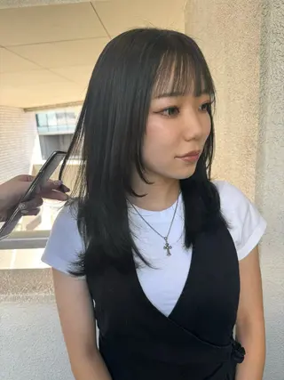 カラー ブリーチカラー🎀 韓国風/寺門美優のヘアスタイル