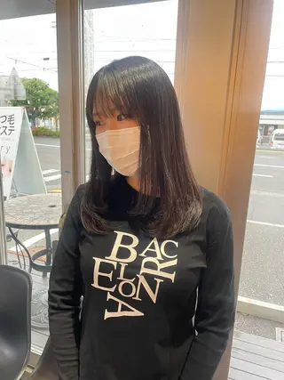 セミロング カラー 🤎韓国ヘア ベージュ まゆか🤎のヘアスタイル