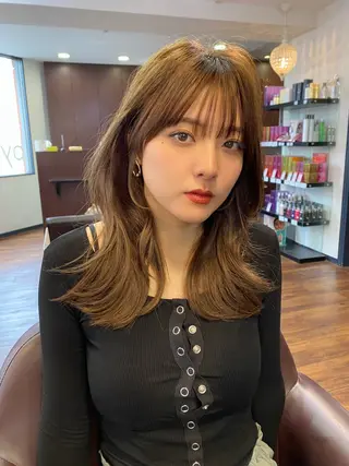 セミロング カラー 似合わせレイヤー 🇰🇷荒木洋文のヘアスタイル