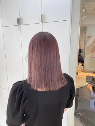 セミロング カラー ヘアアレンジ 艶カラー✨縮毛矯正✨ 翁長孝輔のヘアスタイル